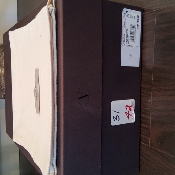 VALENTINO WHITE/ BLACK LEATHER AND SUEDE SNEAKERS SIZE 42 - Picture 5 of 9